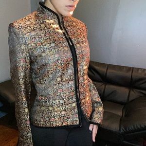 Vintage Chinese Multicolored Floral Blazer